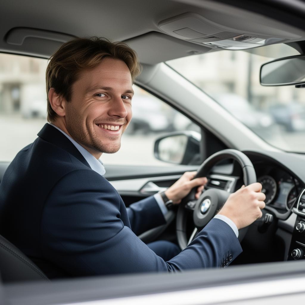 Smiling driver